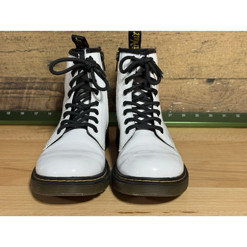 Dr Martens 1460 J White Patent Leather size Zip Boots 3 Y2K Emo Goth Prep